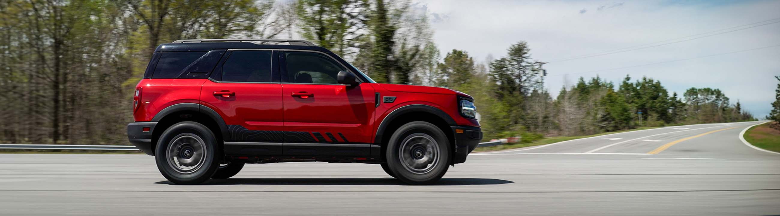 2021 Bronco Sport RTR drives down road