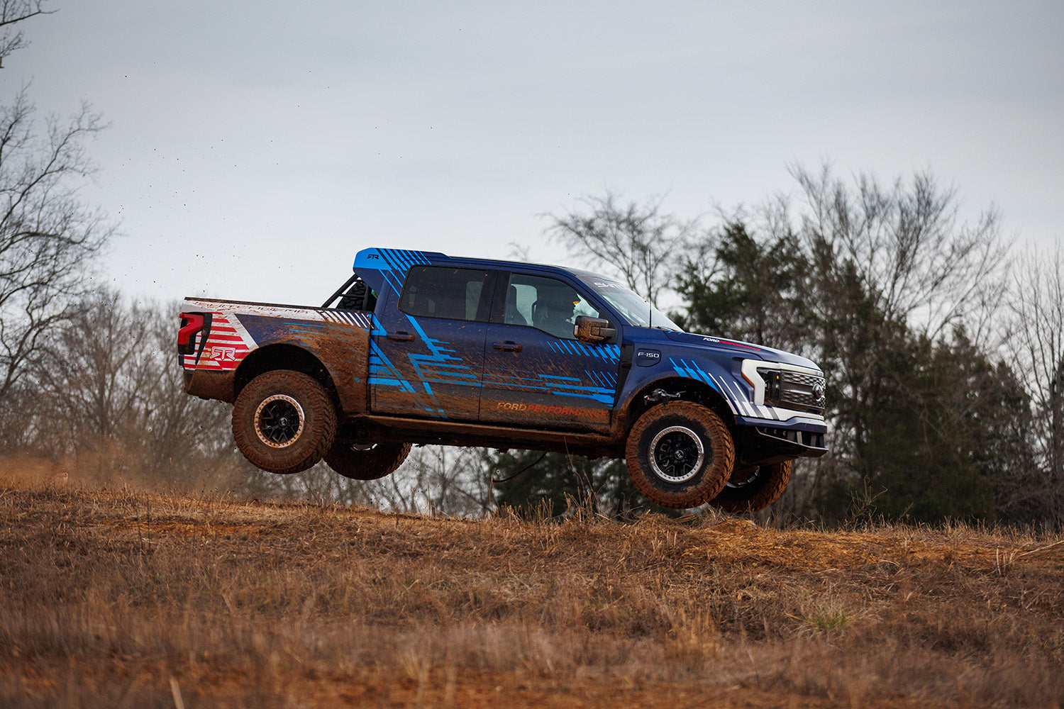 F-150 Lightning Switchgear jumps on offroad course