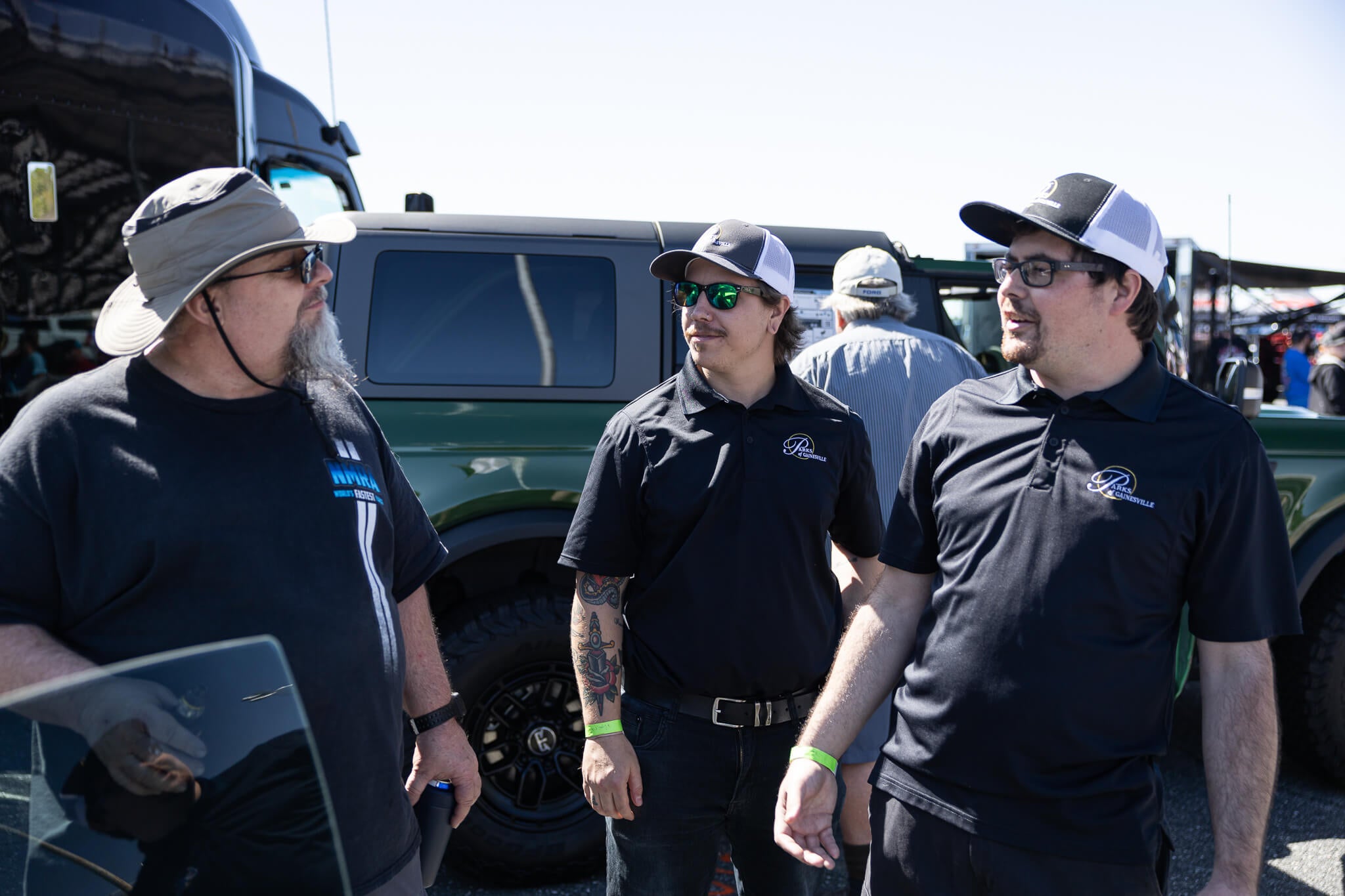 The Parks Ford team talks to show attendees about their lineup of RTR Vehicle packages