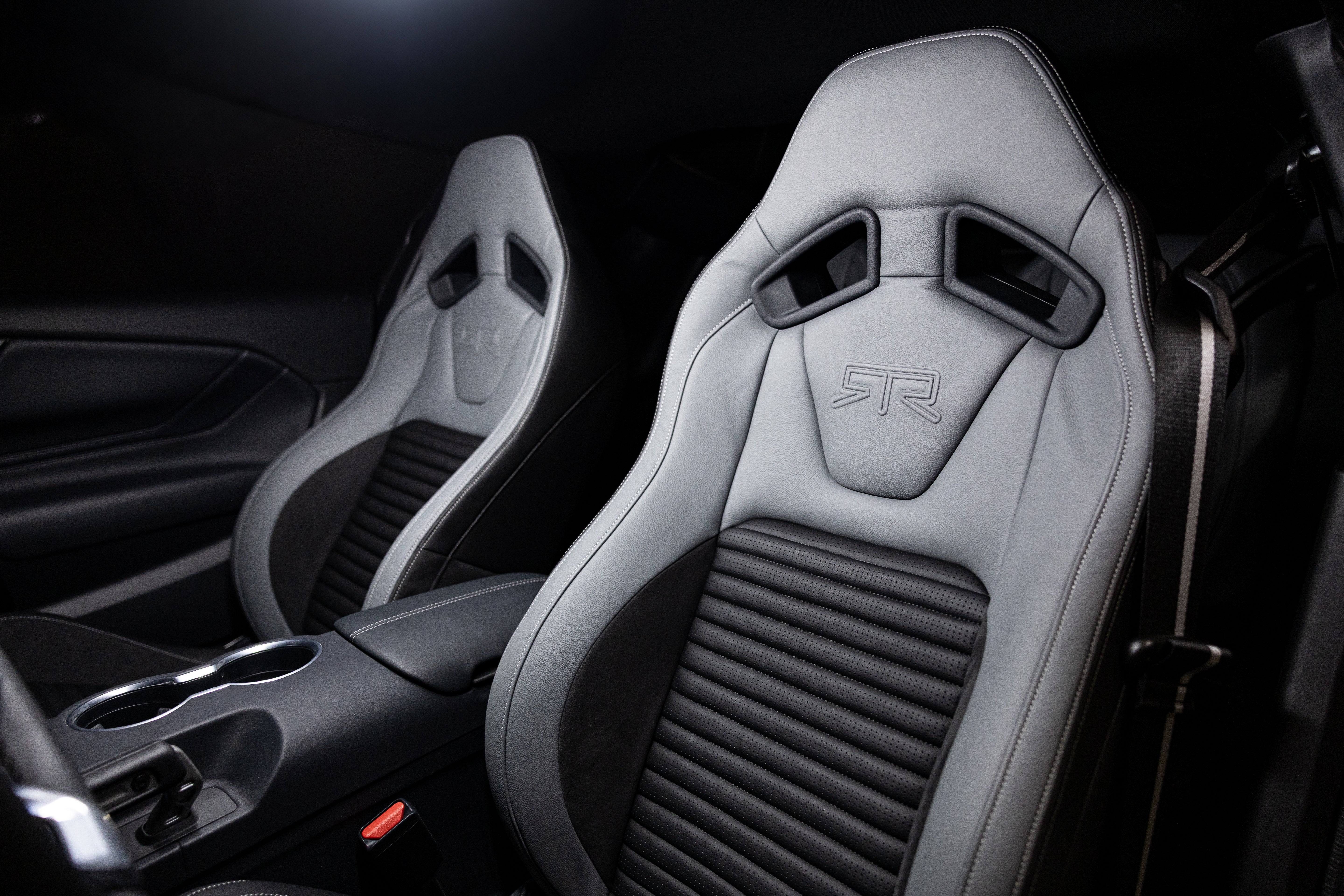 RTR Leather RECARO Sport Seats installed in the interior of the 2026 Mustang RTR Spec 5