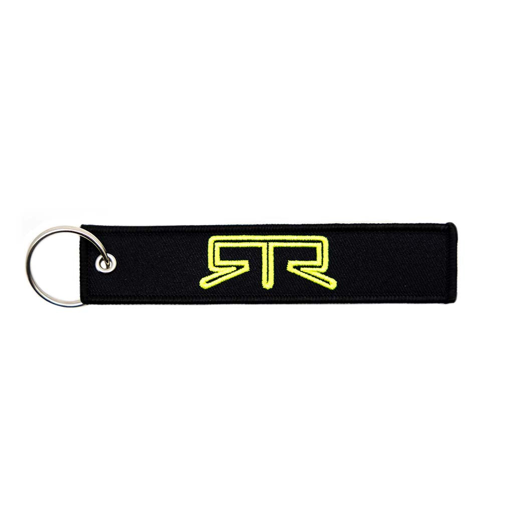 Black Flight Tag Keychain with Hyperlime RTR Logo