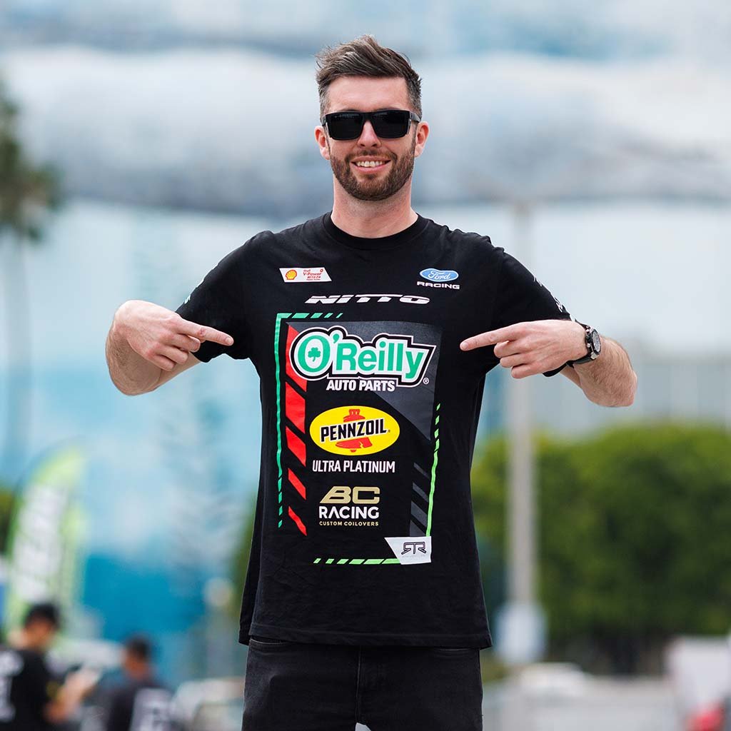 James Deane wearing his 2026 RTR Drift Team T-Shirt