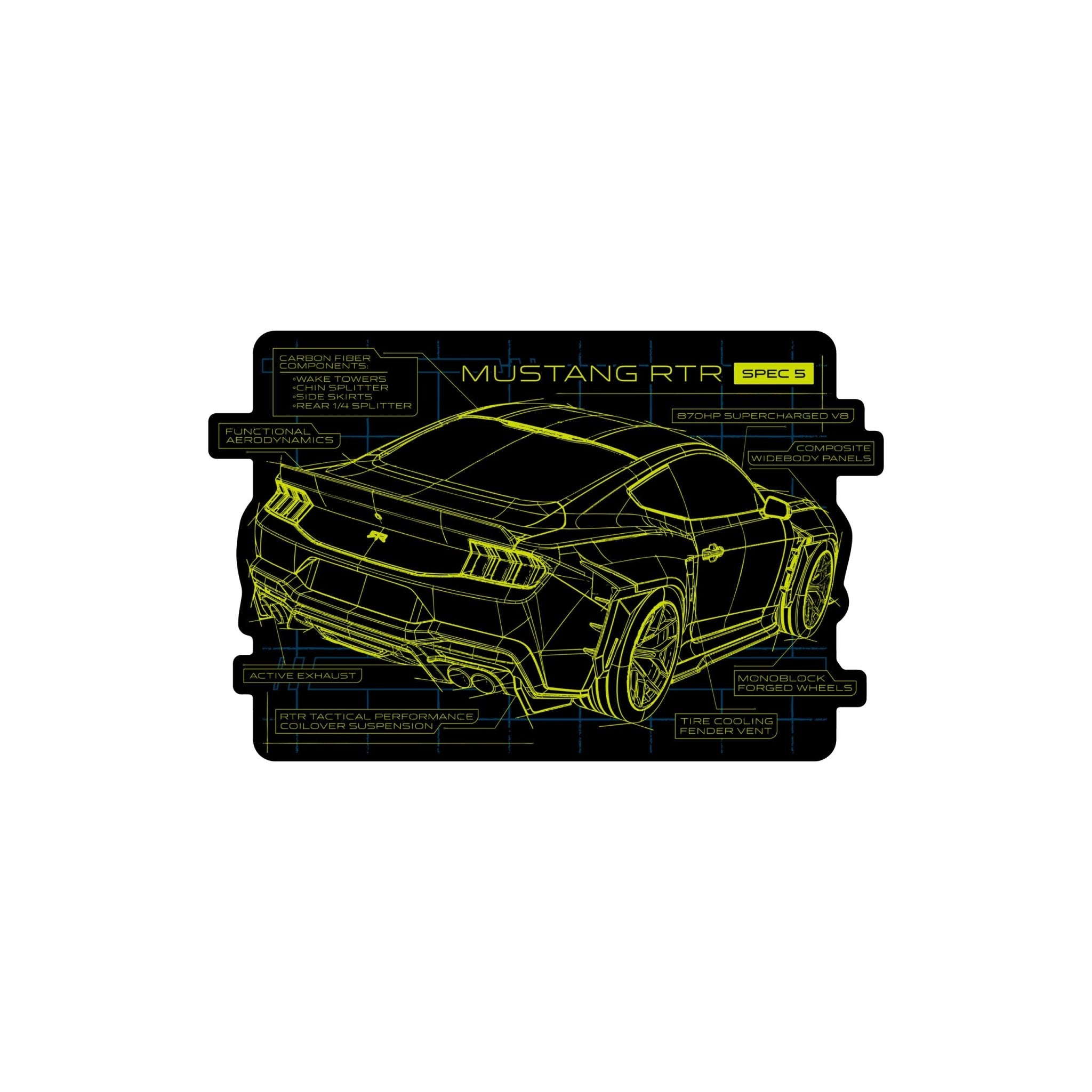 Mustang RTR Spec 5 Features Die Cut Sticker