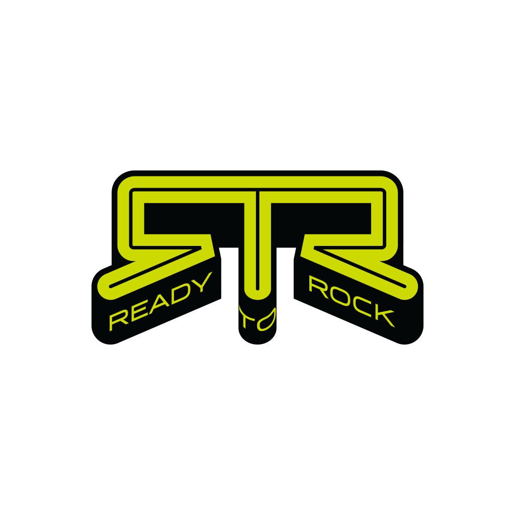 RTR Core Sticker die-cut vinyl decal with Hyper Lime and black Ready To Rock logo.