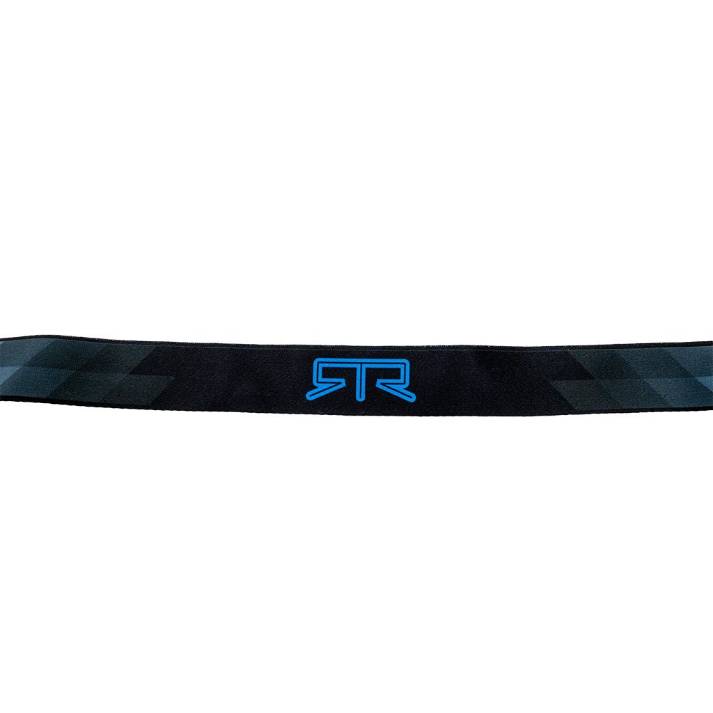 RTR Drift Team Lanyard featuring a black strap with blue text and a quality metal hook, showcasing the RTR® logo and speed block pattern.