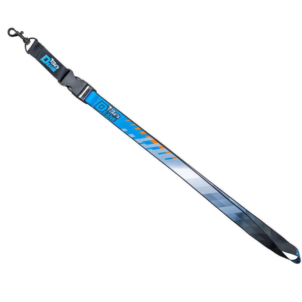 RTR Drift Team Lanyard featuring a long strap with a quality metal hook, showcasing James Deane's livery and the signature RTR logo with a speed block pattern.
