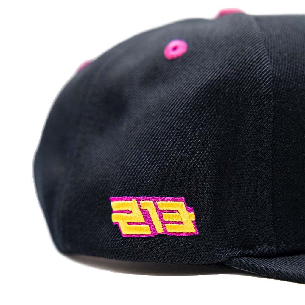 RTR Drift Team Snapback featuring a structured crown, flat brim, and embroidered logo, designed for motorsports fans with driver-specific monograms and custom detailing.