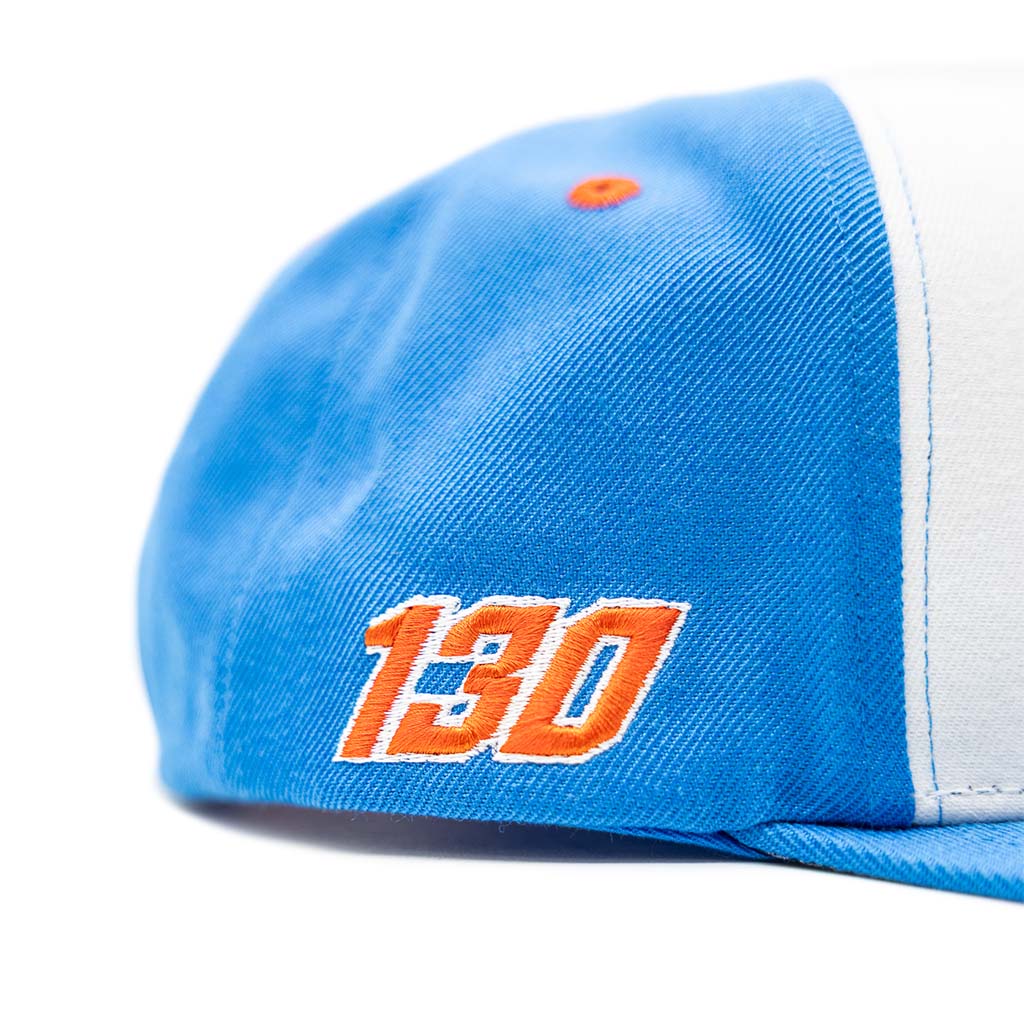 RTR Drift Team Snapback featuring embroidered RTR logo, structured crown, and flat brim, designed for motorsports fans, with custom underbrim and sweatband.