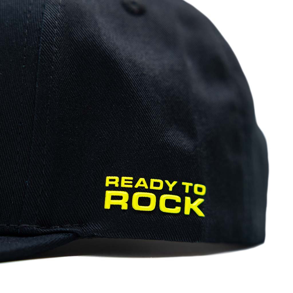 RTR Embroidered Logo Hat featuring an electrobonded RTR logo on front, Ready to Rock on side, with adjustable snapback closure for comfort and style.