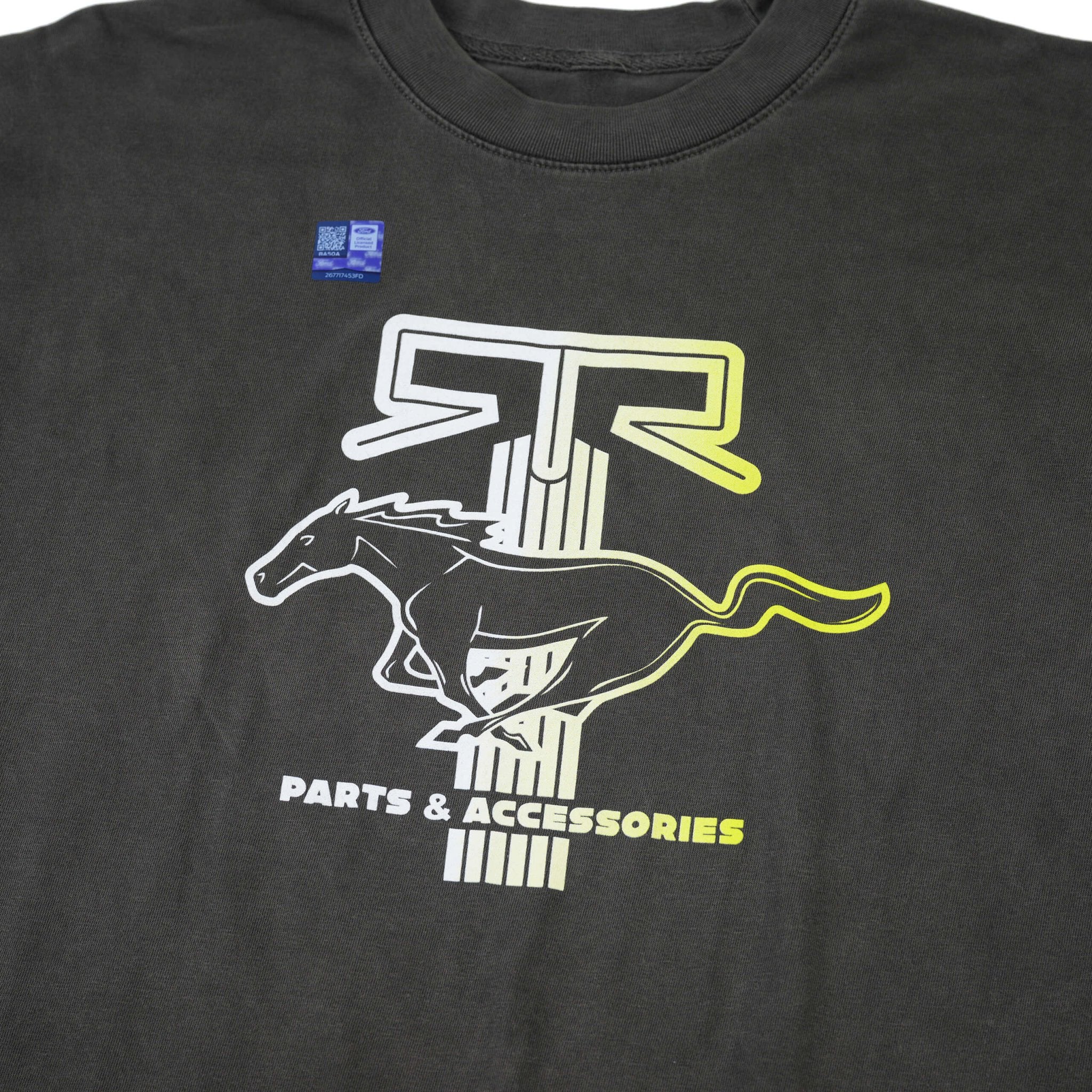 RTR Equipp'd T-Shirt featuring a detailed horse graphic, highlighting its Mustang culture connection. Comfortable, relaxed fit ideal for daily active wear.