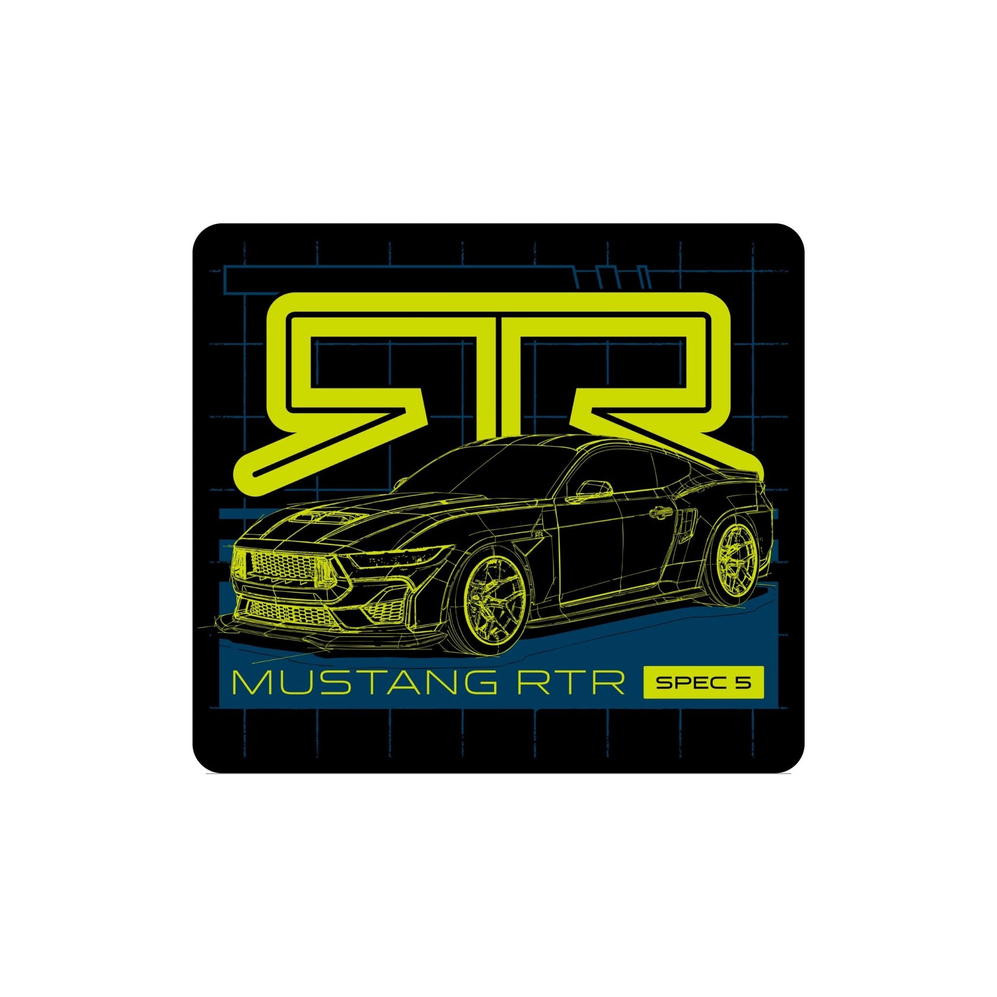 RTR Logo Mustang RTR Spec 5 Rounded Corner Sticker