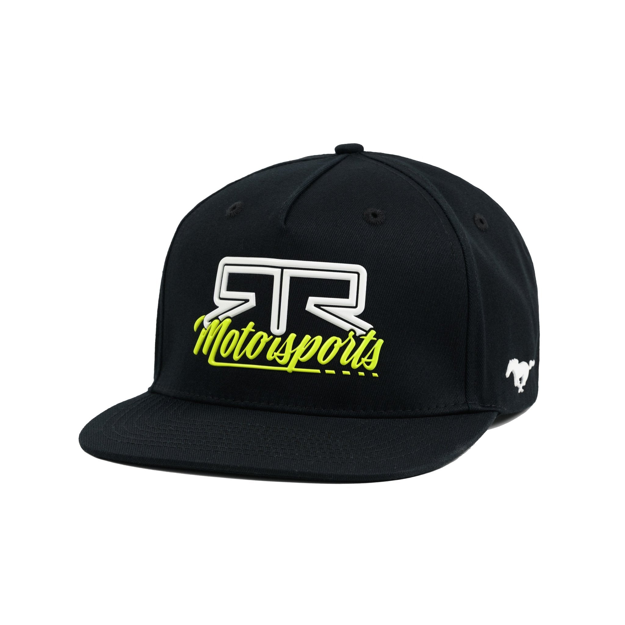 Black cap with 'RTR Motorsports' logo on a white background