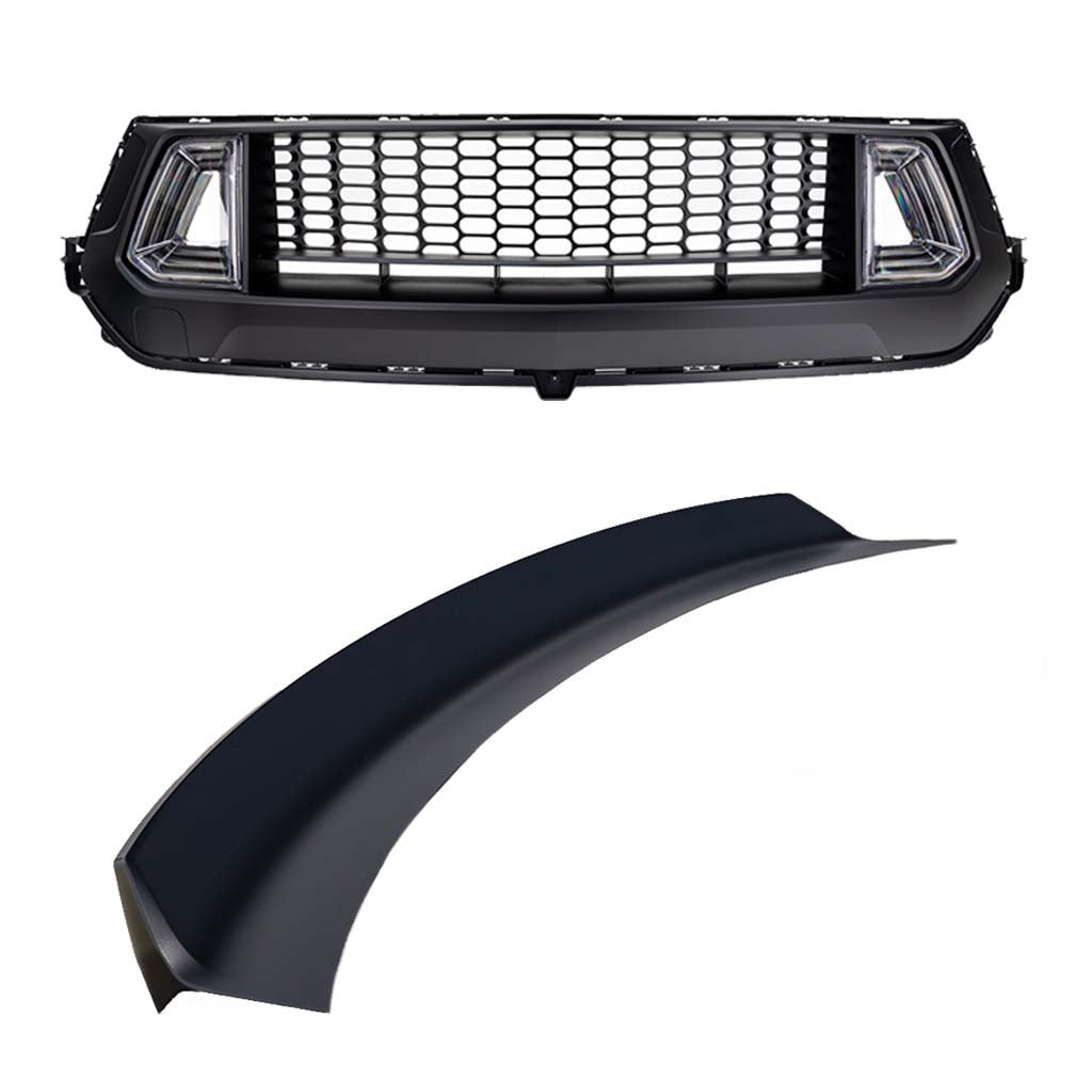 2024+ Mustang grille and decklid spoiler on a white background
