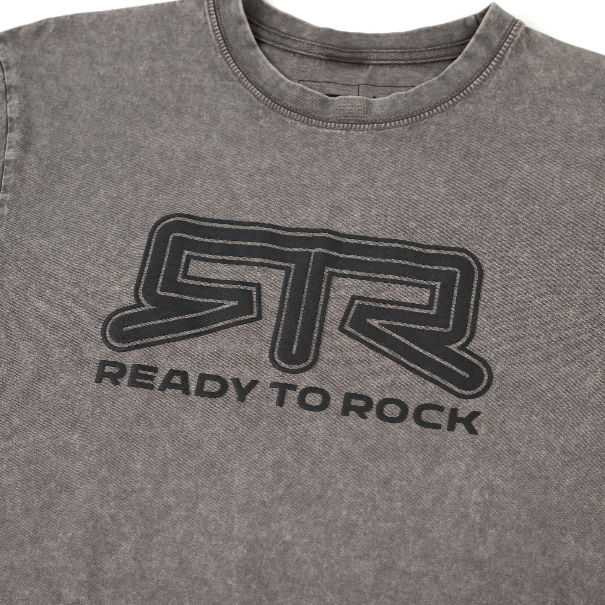 RTR Tonal Logo T-Shirt with black text, featuring a subtle Ready to Rock™ puff print, crafted from 100% cotton for comfort and durability.