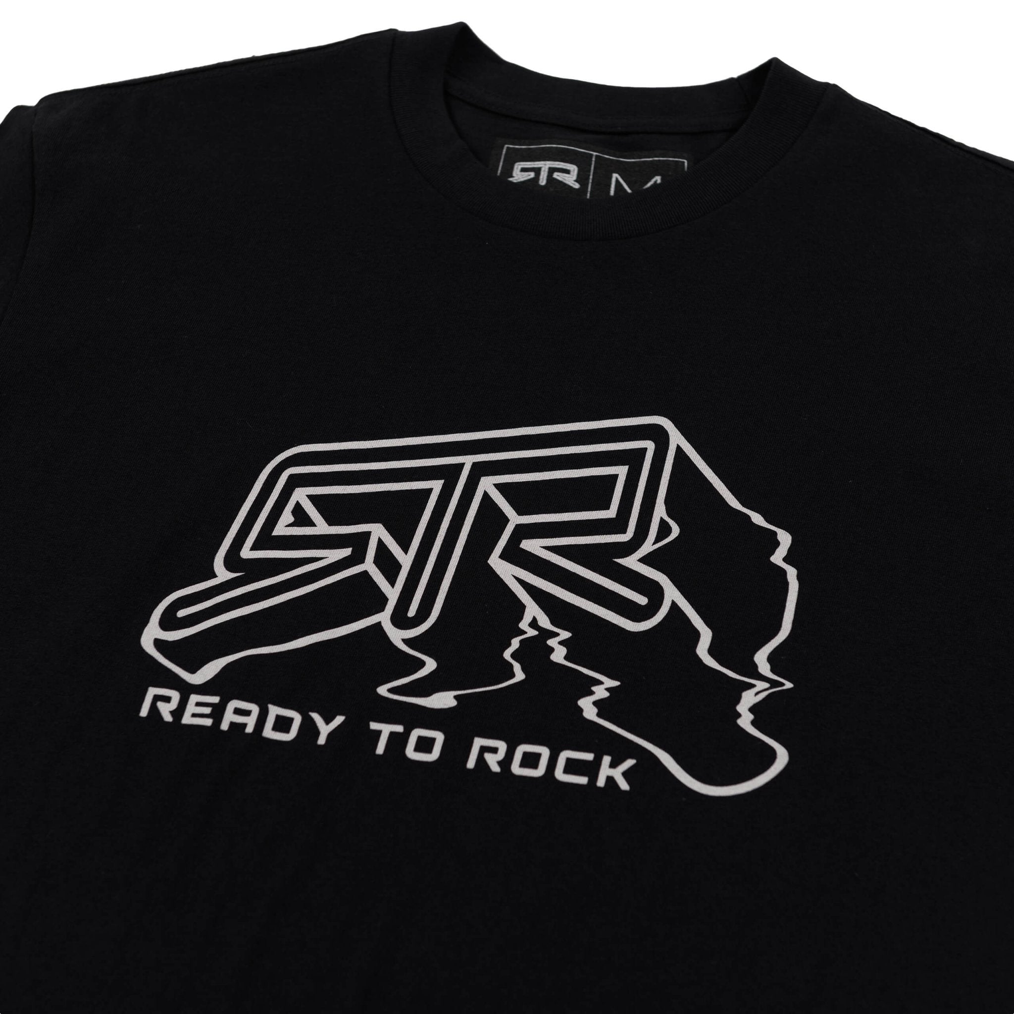 RTR Warped T-Shirt featuring a 3D warped RTR logo with dynamic lines on the front and spine, made from durable, pre-shrunk cotton for comfort.
