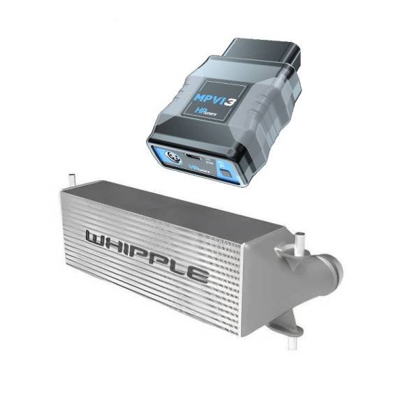 Whipple intercooler and MPV13 device on a white background