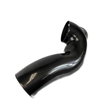 Carbon fiber intake pipe on a white background