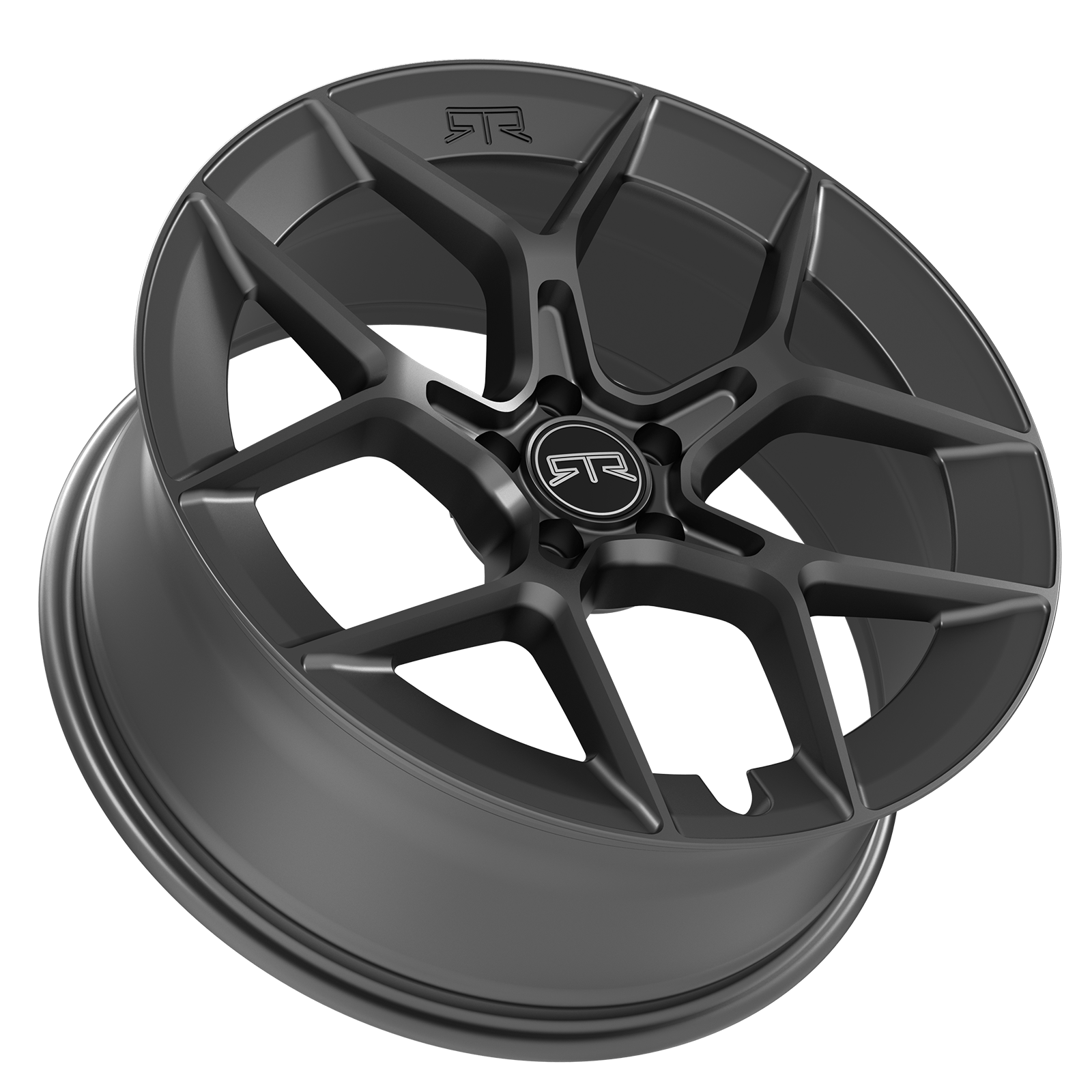 "RTR Aero 5 Mustang Mach-E Wheel | Satin Black/Satin Charcoal | 20x8.5 +31 Offset | Fits 2021+ Mustang Mach-E | Flow Forming Technology | Hub-Centric Design | Enhanced Aerodynamics | Precision Craftsmanship | Upgrade Your Mach-E's Style and Performance"