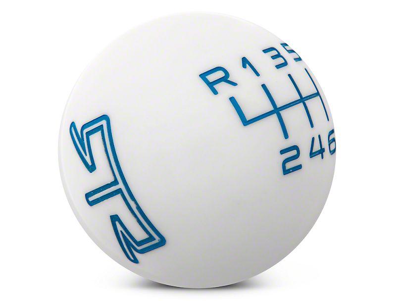 RTR White Shift Knob - Blue Engraving (11-14 GT, V6) - RTR Vehicles