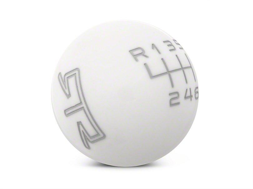 RTR White Shift Knob - Gray Engraving (15-21 Mustang - GT, EcoBoost, V6) - RTR Vehicles