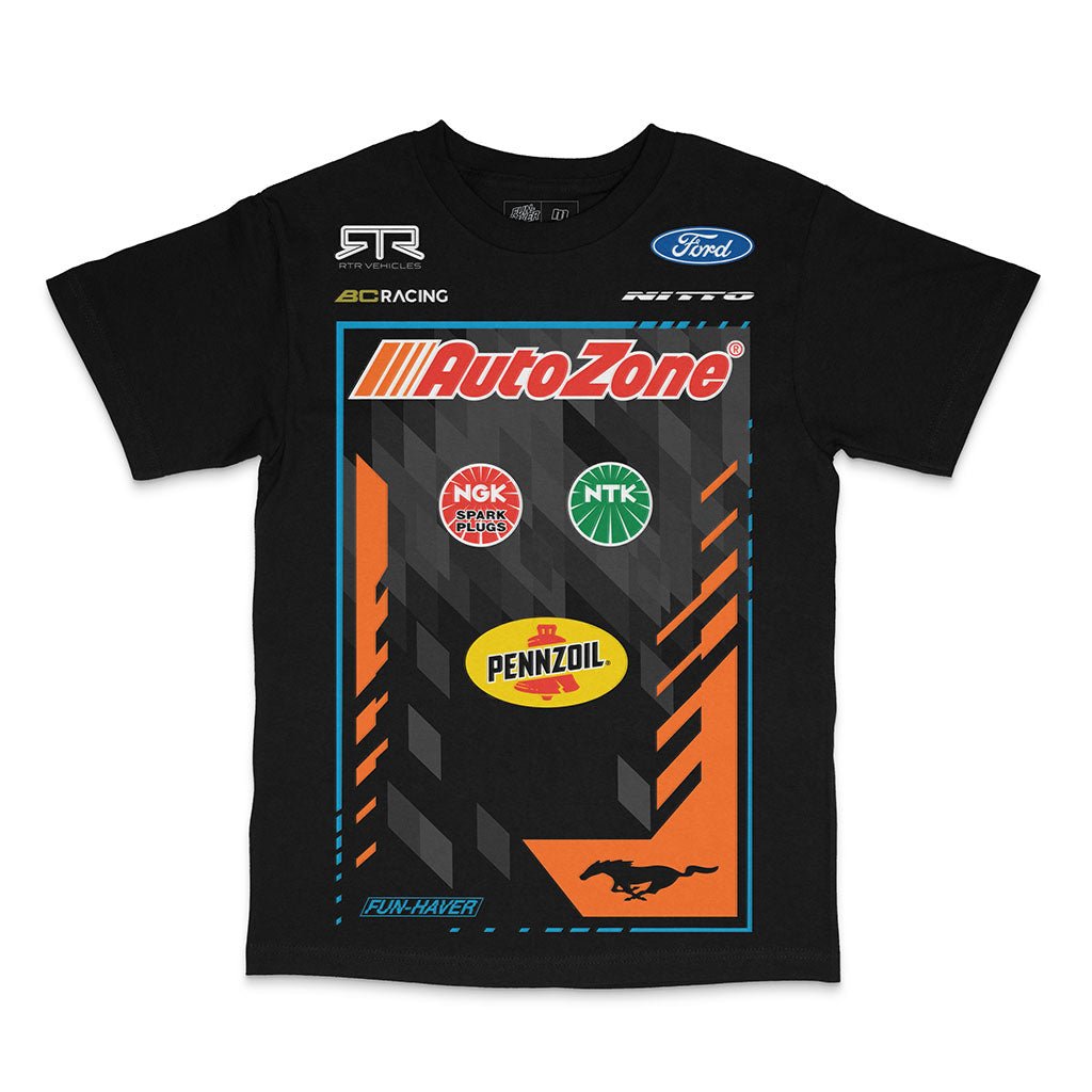 Black shirt with a 2024 James Deane Official RTR Drift Team design. Perfect for fans of drifting and RTR.