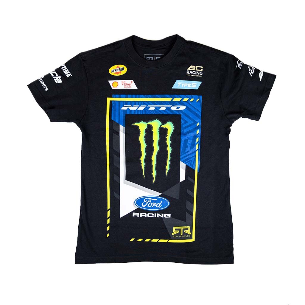 Front view of the 2026 Vaughn Gittin Jr. Drift Team Black T-Shirt.