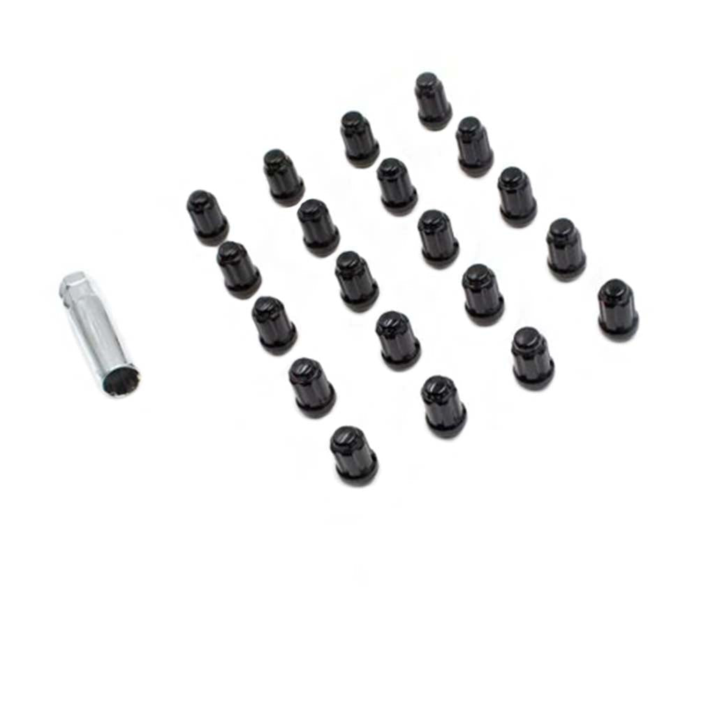 6-Spline Black M14 Lug Nut Kit (15+ All Mustang Models)