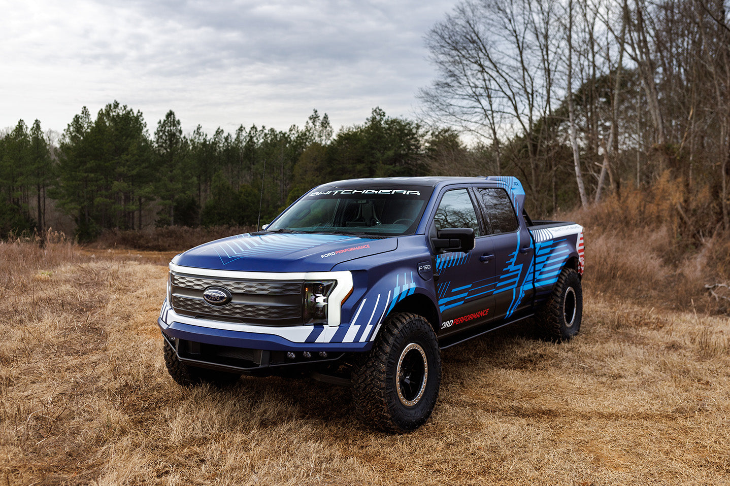 Ford F150 Lightning Switchgear in a grassy field