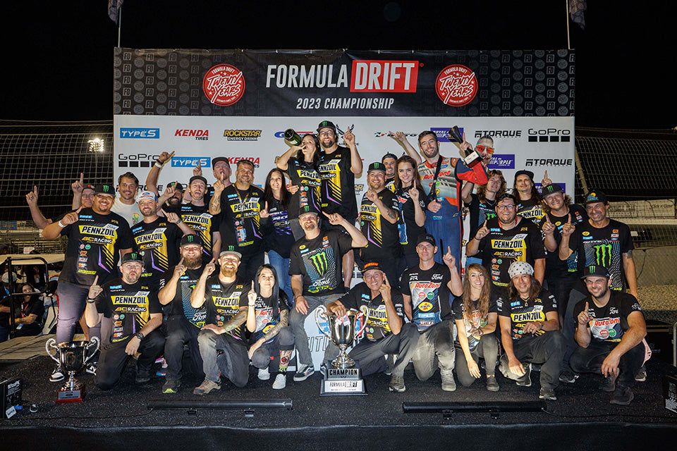 RTR Team podium photo at FD Irwindale