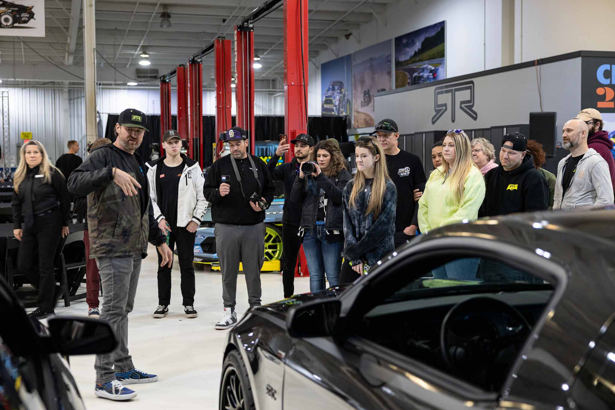 Vaughn Gittin Jr talks to fellow Mustang owners about the RTR-C and RTR's heritage