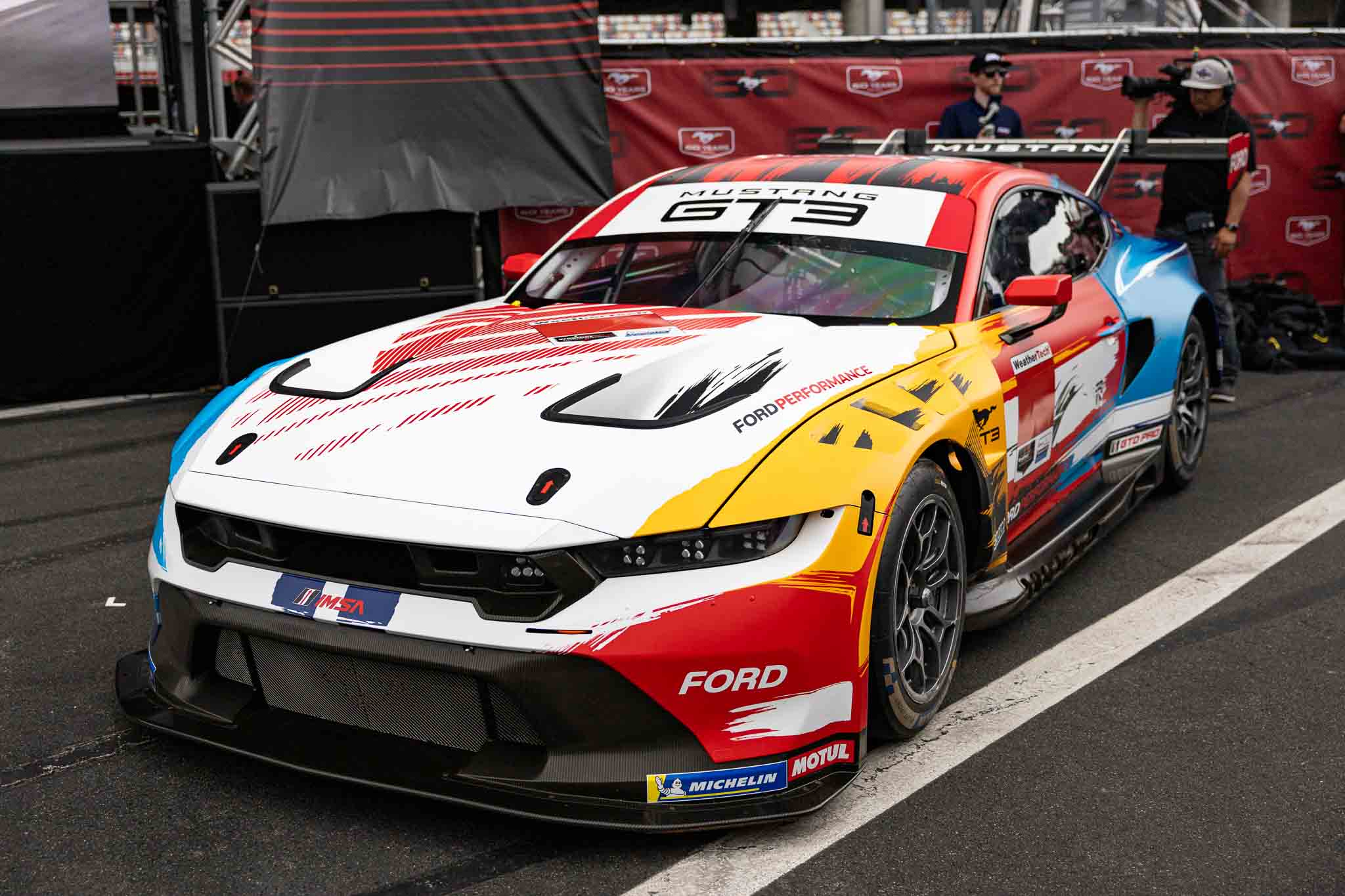 The new "Champion Spirit" livery on the Mustang GT3