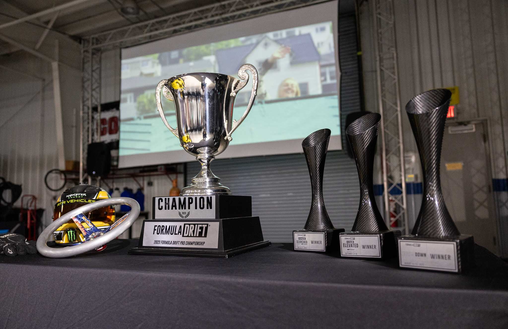 2023 FD Season trophies and driver gear