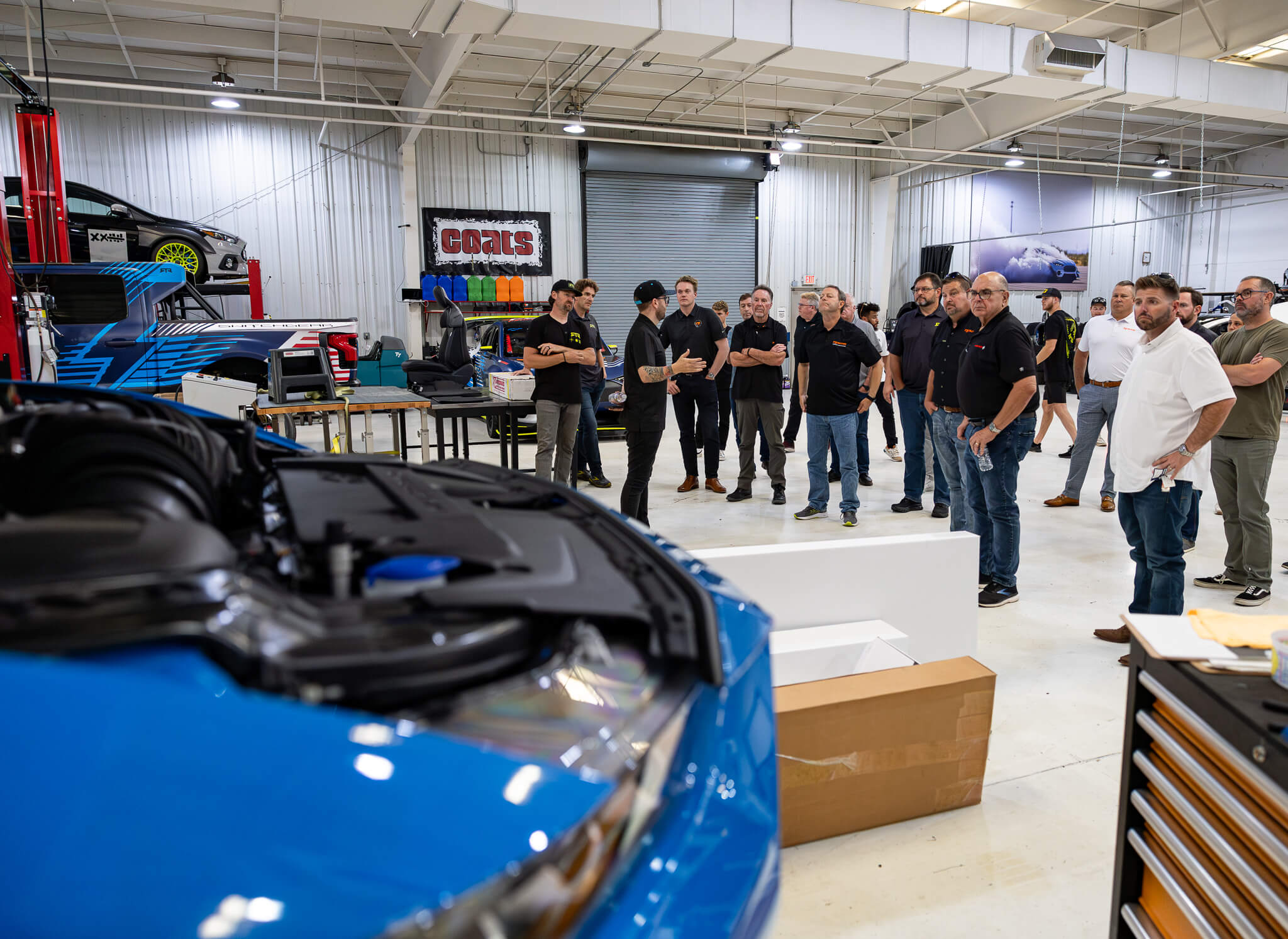 Josh Hipp, RTR's Sales & Marketing Director speaks to the Fox Factory team