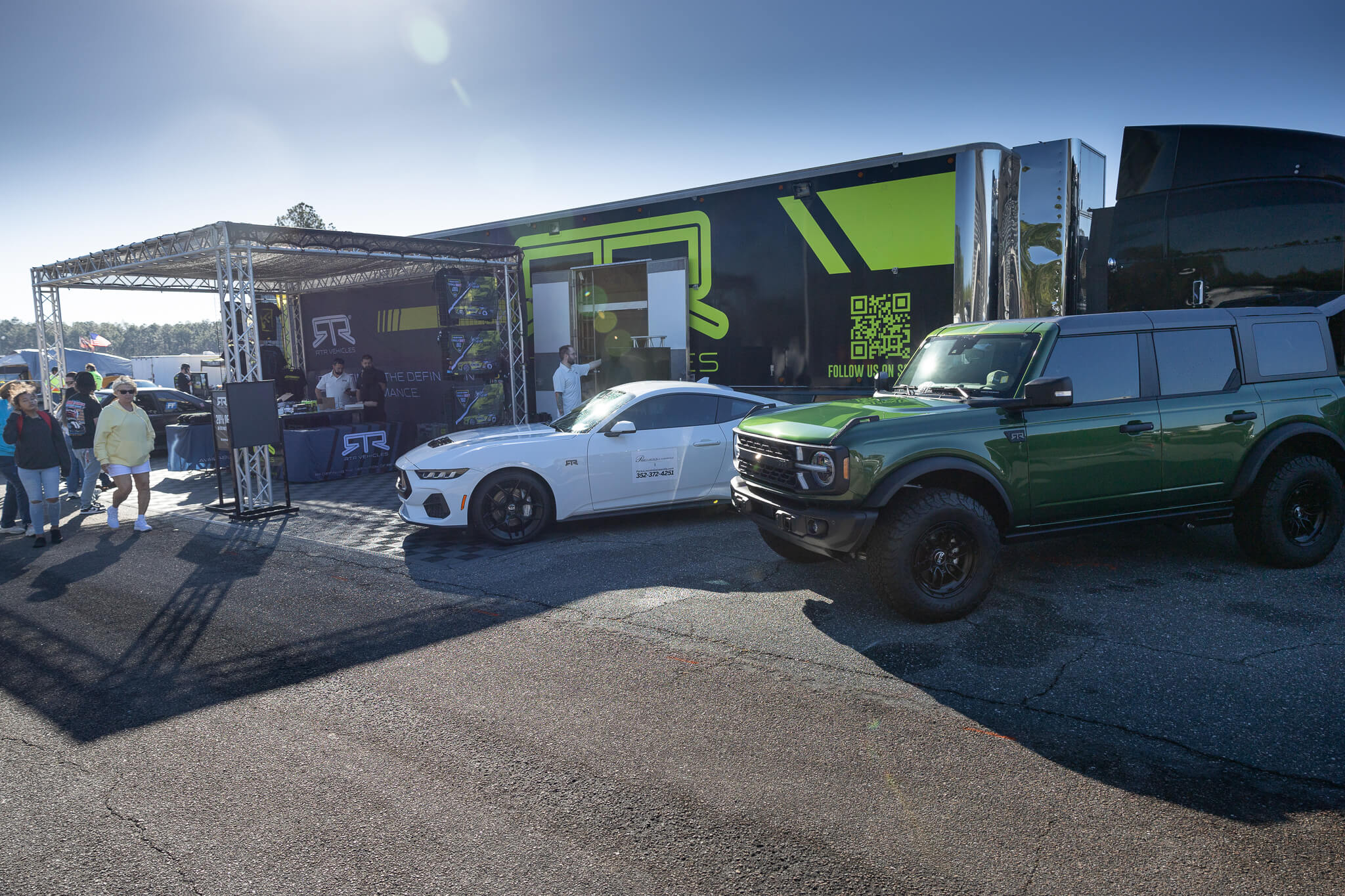 Bronco RTR and a 2024 Mustang RTR Design on display at the RTR booth