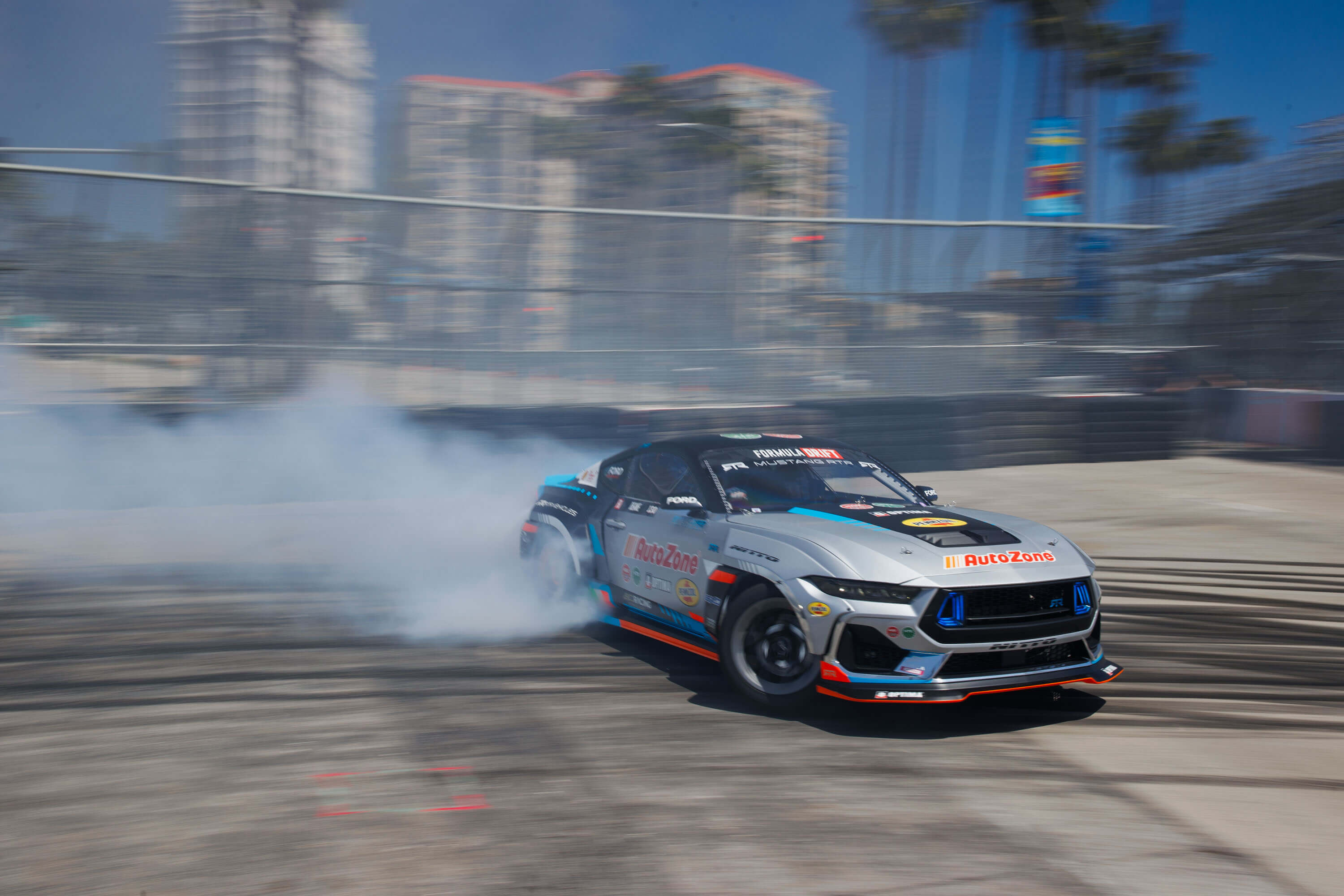 James Deane drifts his 2024 Mustang RTR Spec 5-FD at FD Long Beach