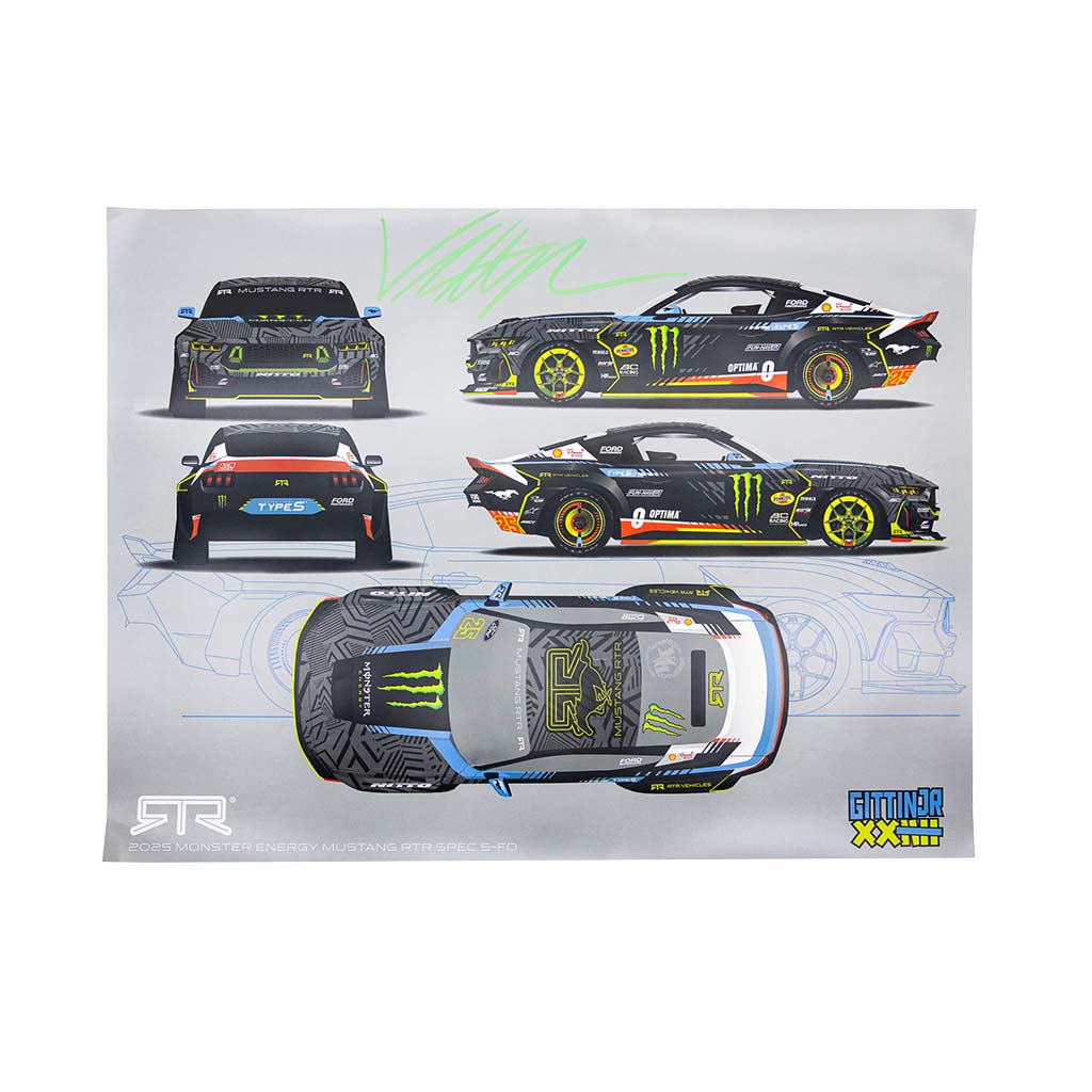 Vaughn Gittin Jr. Autographed 2025 Formula Drift Livery Poster