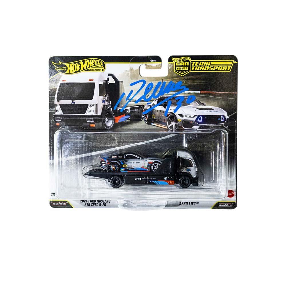 Autographed - Hot Wheels 1/64 Scale 2024 Ford Mustang RTR Spec 5-FD with Hauler