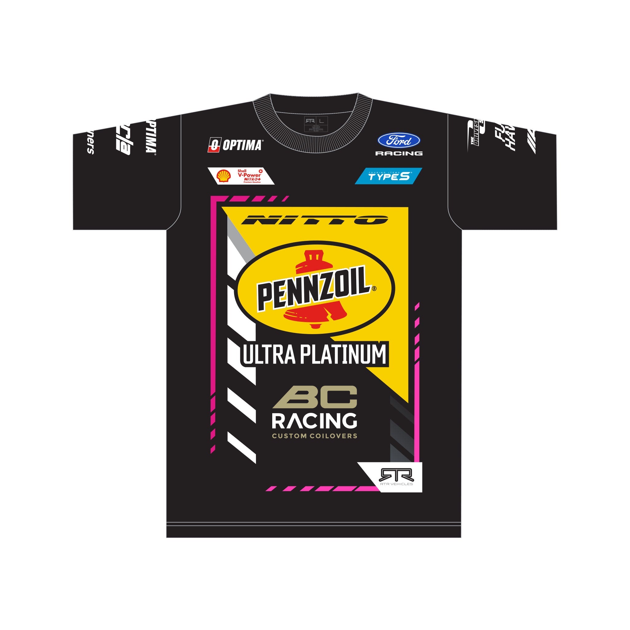 Front view of the Ben Hobson 2026 RTR Drift Team T-Shirt