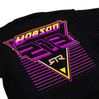 Black tee with Ben Hobson X RTR logo, part of RTR Vehicles' Drift Team lineup. Exclusive design featuring Ben's livery colors and driver monogram.