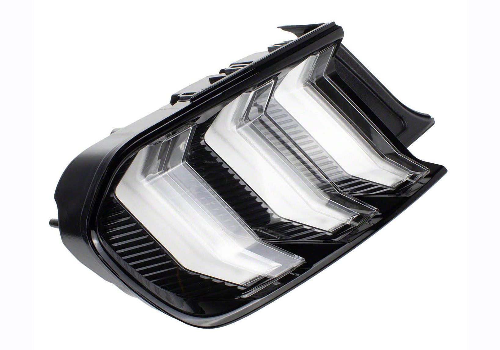 Ford Performance Clear Tail Lamp Kit (18-23 Mustang) featuring black housing and signature triple-bar LED design for a sleek, OEM-quality rear upgrade.