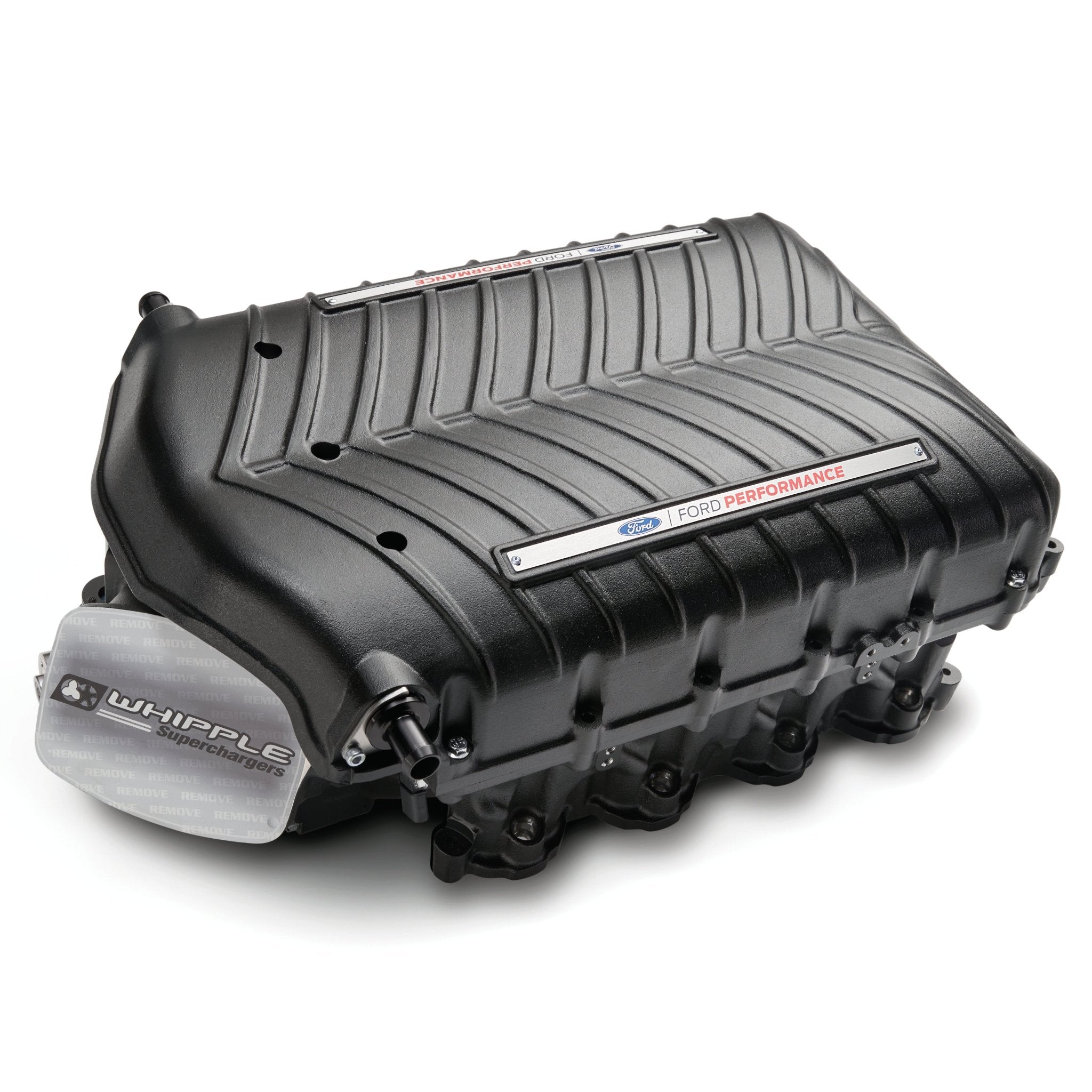 Black Supercharger with 'Ford Performance' and 'Whipple' branding on a white background