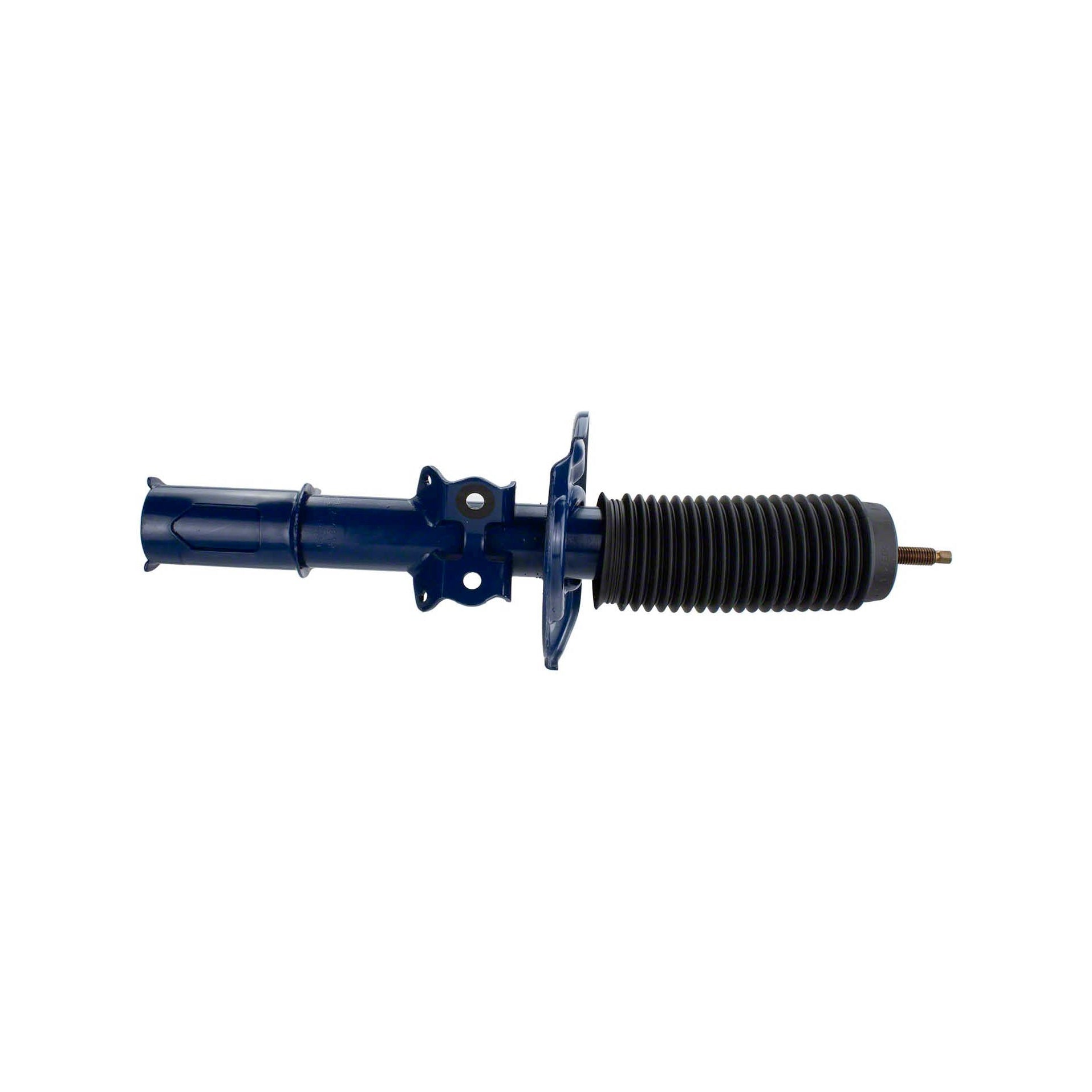 Ford Performance FR3 Track Suspension Front Strut for 2015-2023 Mustang, featuring a complete assembly with mounting bracket and dust boot for precise handling and control.