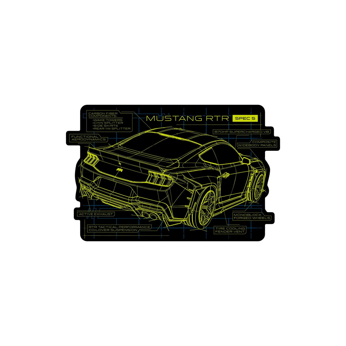 Mustang RTR Spec 5 Features Die Cut Sticker - RTR Vehicles