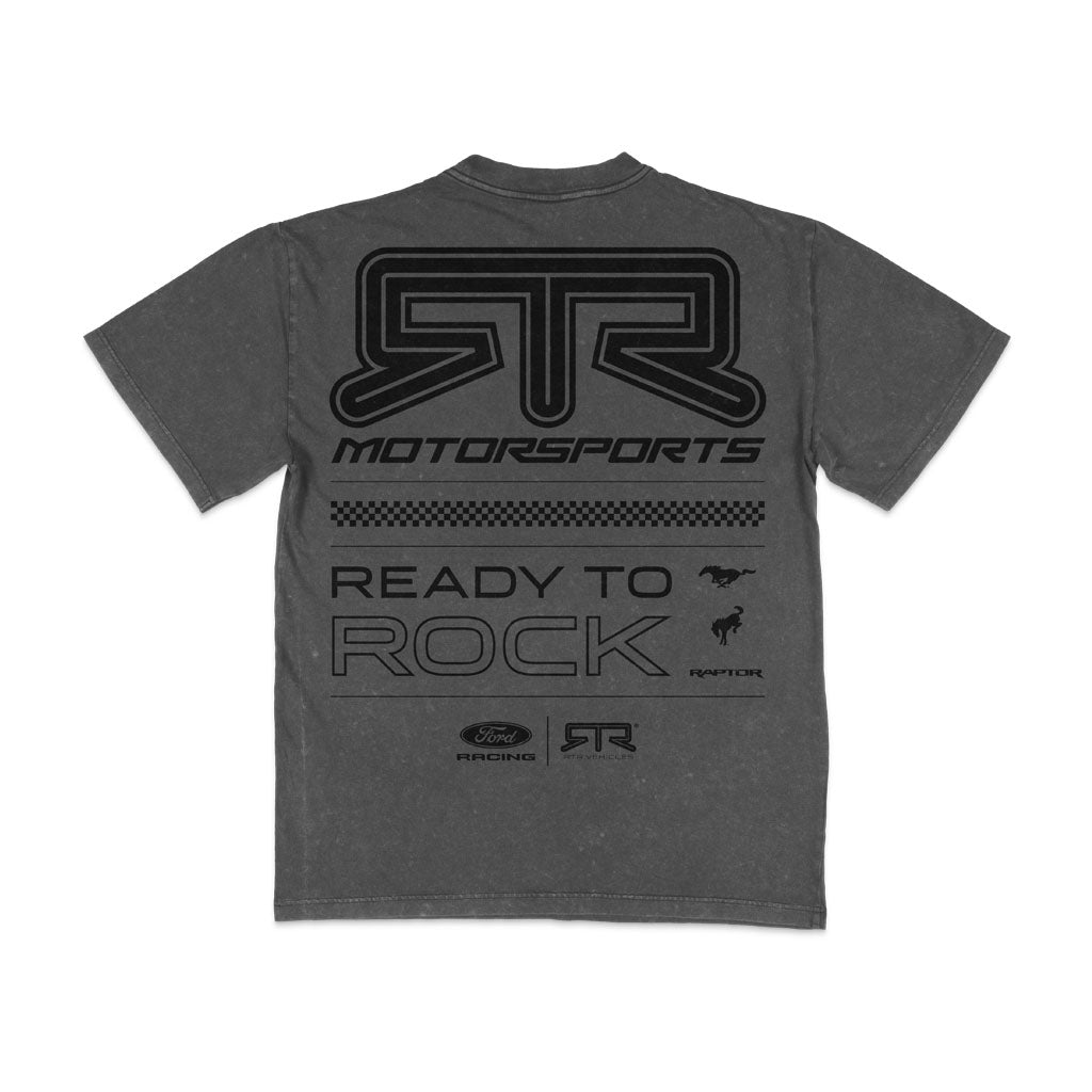 Back view of the Vintage Grey 2026 RTR Motorsport Collection Vintage T-Shirt