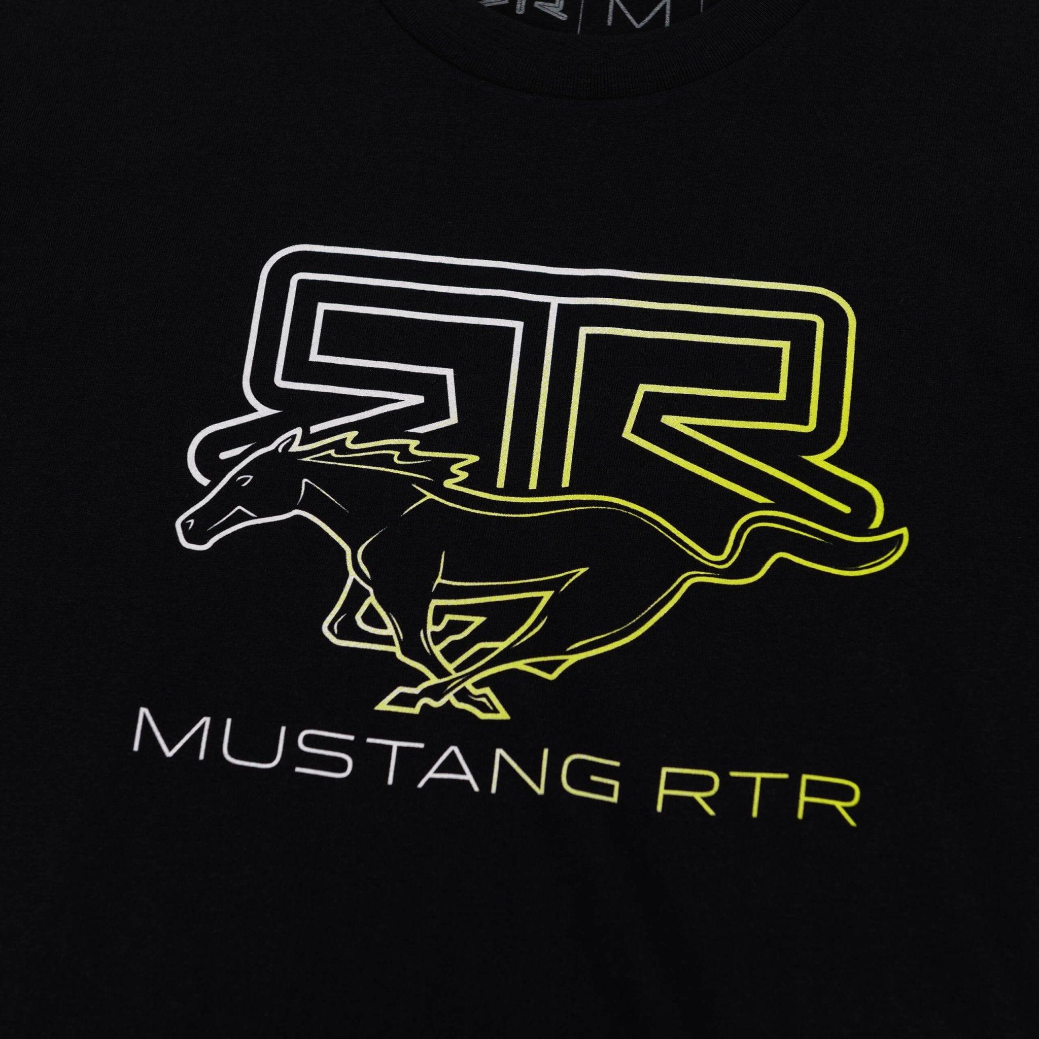 RTR Running Pony T-Shirt featuring a screen-printed graphic with a horse and logo, capturing the energetic synergy of RTR and Mustang culture.