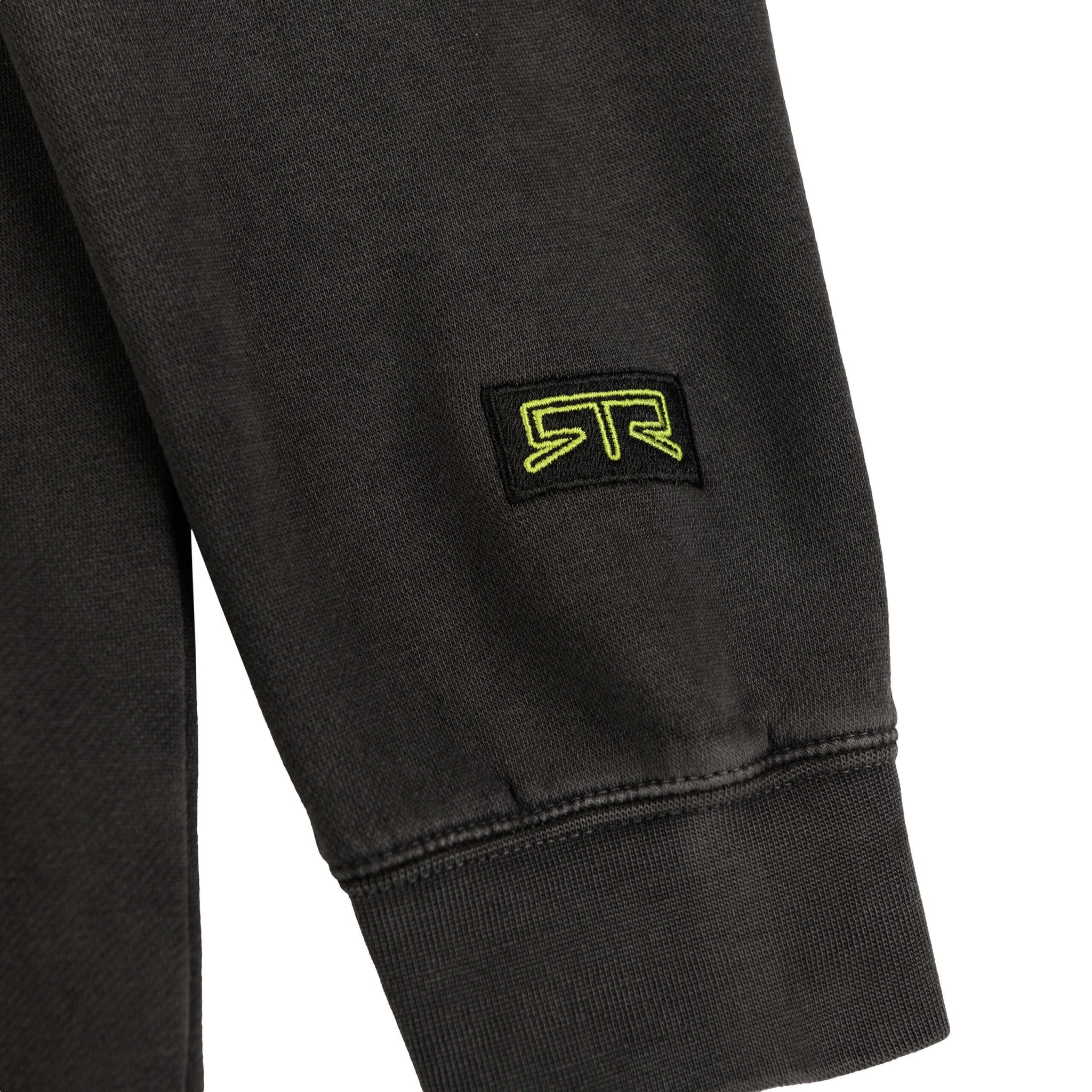RTR Tonal Logo Hoodie with a Hyper Lime RTR tag on the sleeve for a subtle color accent.
