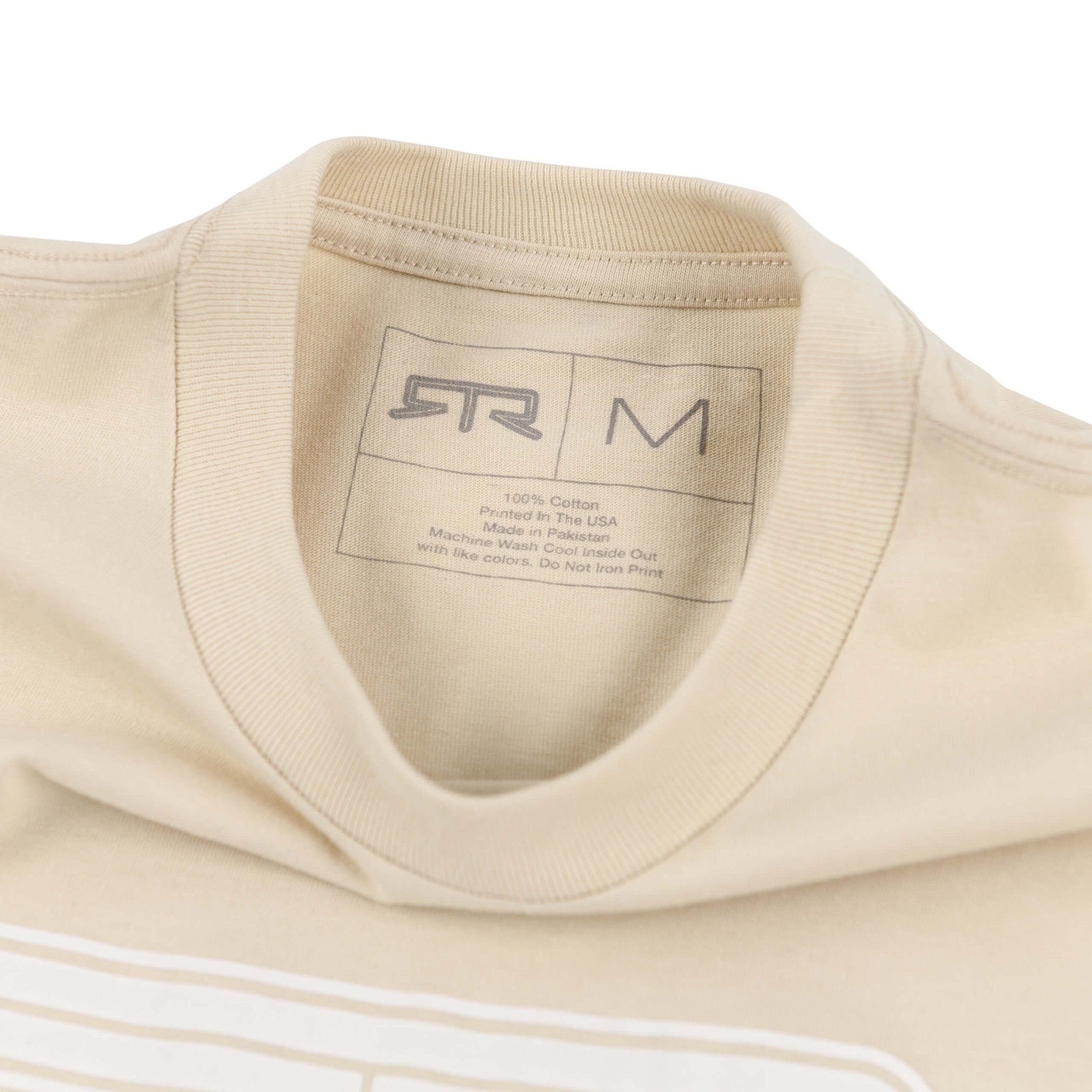 Close-up of RTR Tonal Logo T-Shirt, showcasing the detailed puff print logo and Ready to Rock text on the fabric's surface.