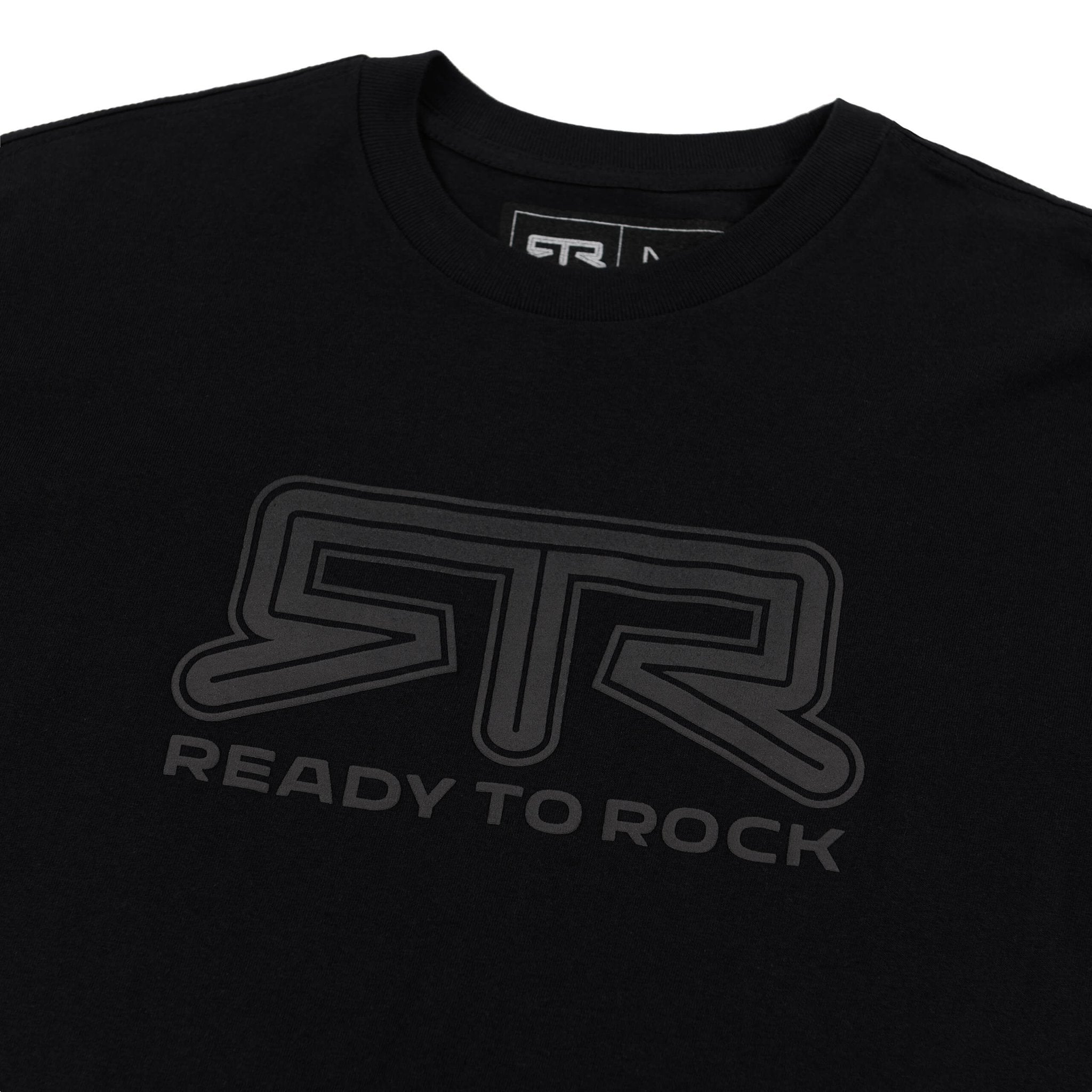 RTR Tonal Logo T-Shirt featuring a subtle RTR logo puff print on black fabric, designed for everyday wear with comfort and durability in mind.