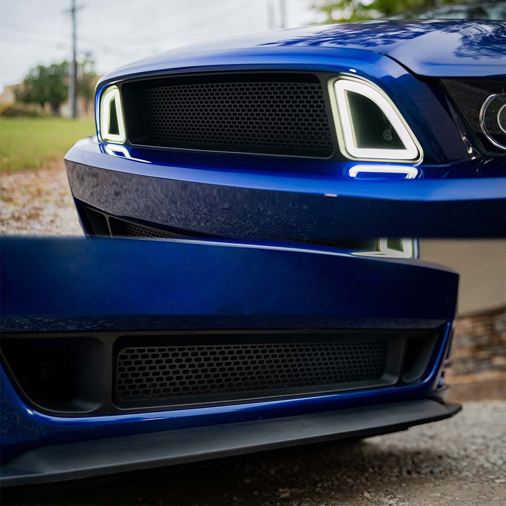 RTR Upper Grille with Signature LED Accent Lights & Lower Grille Bundle (13–14 Mustang GT, V6)