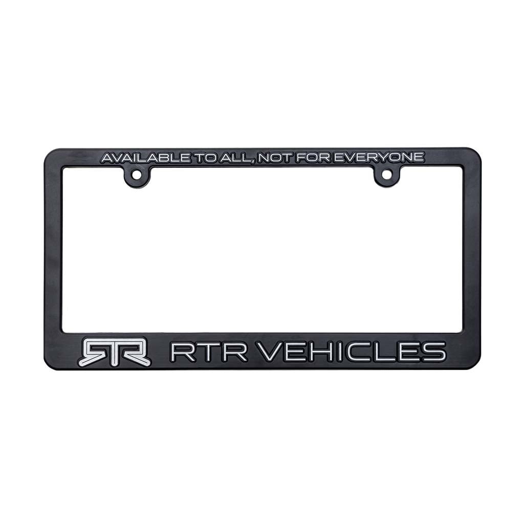 RTR Vehicles License Plate Frame with embossed RTR Vehicles logo and the motto 